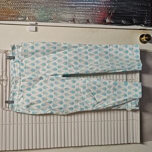 Talbots Pants Womens sz 6 Perfect Skimmer High Rise Woodblock Paisley Slim Capri